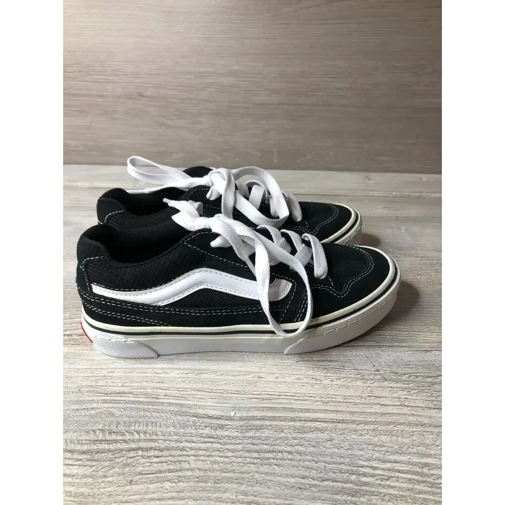 Vans Youth Old Skool Sneakers Black True White Caldrone sz 2.0